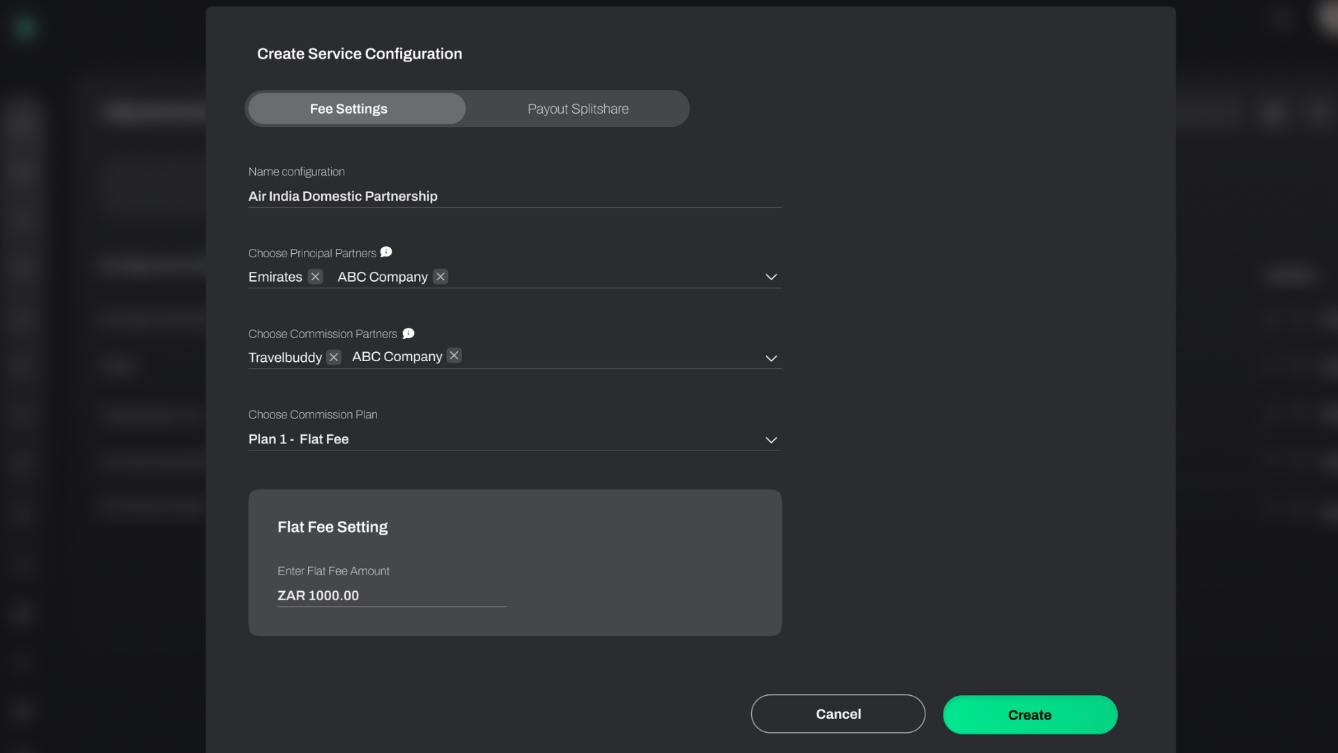Commission and fee engine — RECONFLO